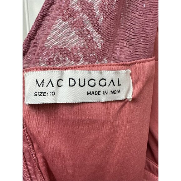 Mac Duggal Size 10 Pink 5445 Cap Sleeve Sequins Beaded Formal Prom Gown Dress - Picture 9 of 12